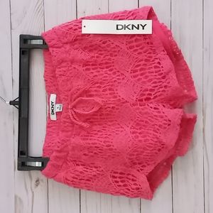 DKNY Girls Shorts Pink Lace Lined Size 6